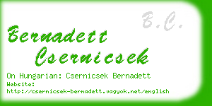 bernadett csernicsek business card